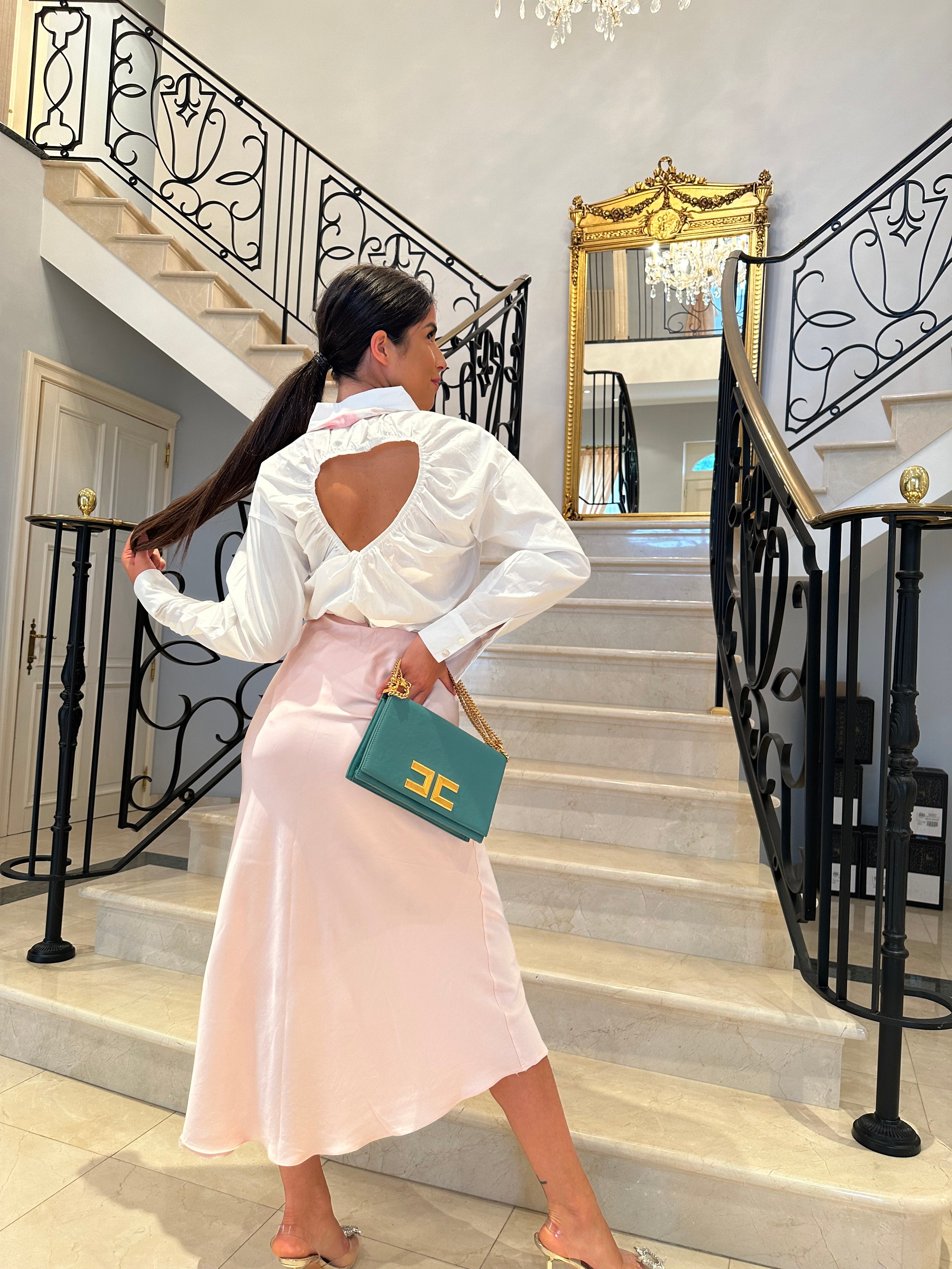 Jupe satiné rose LORI