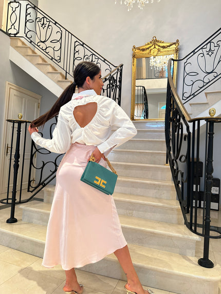 Jupe satiné rose LORI