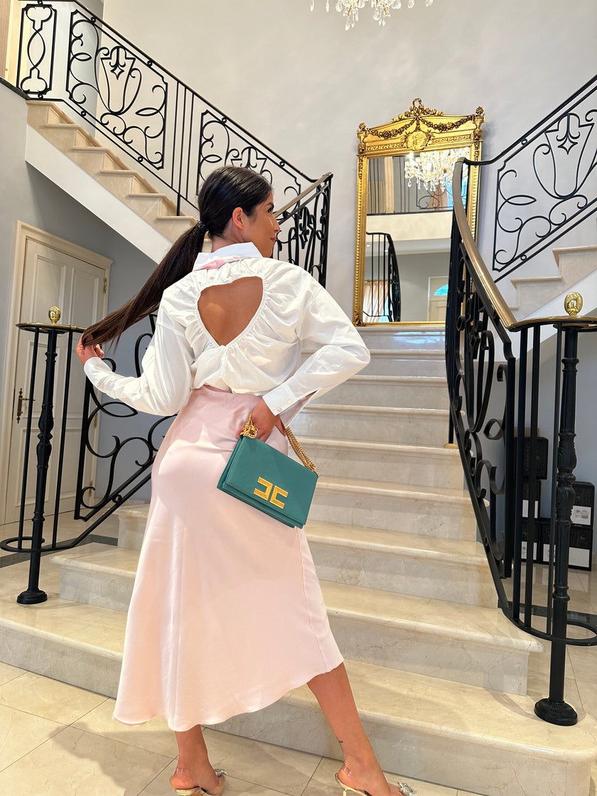 Jupe satiné rose LORI