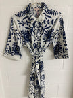 Robe à ramages bleu marine ZORA
