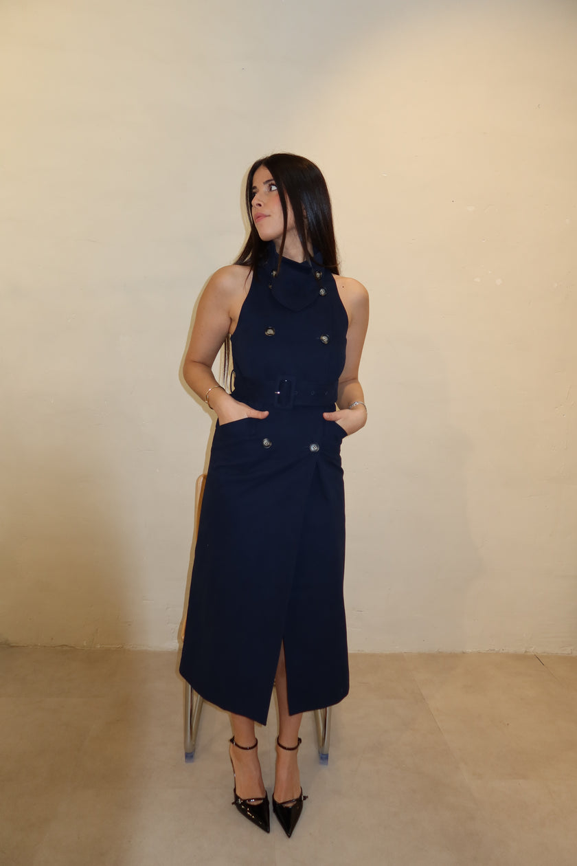 Robe longue sans manches en coton