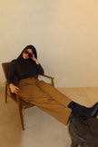 Pantalon ballon taille haute camel