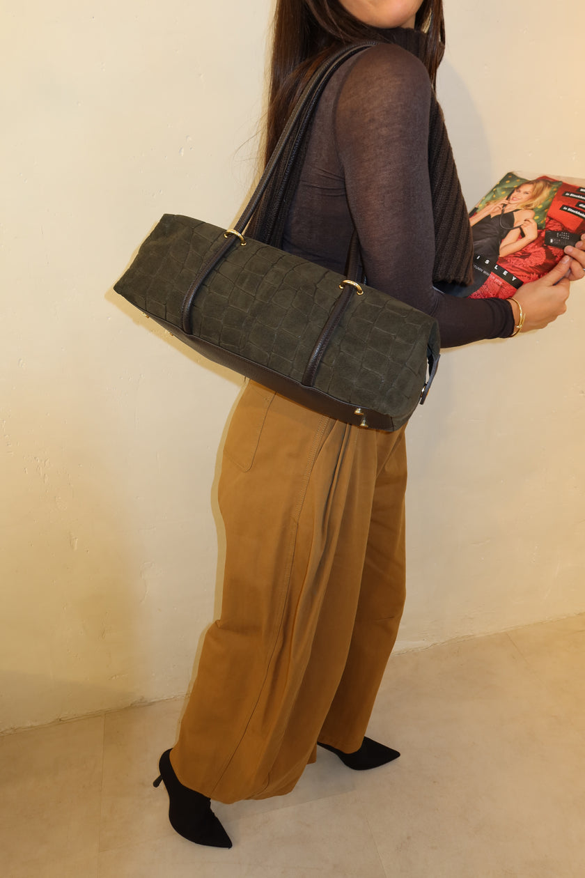 Sac allongé en motif croco