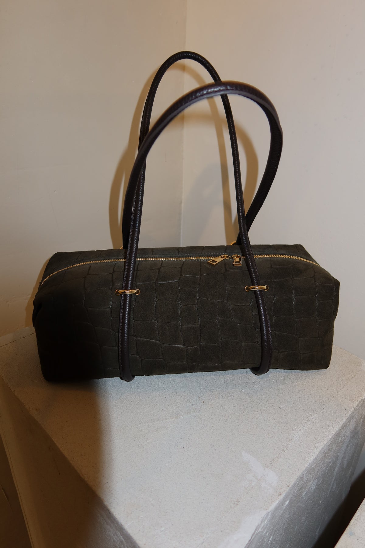 Sac allongé en motif croco