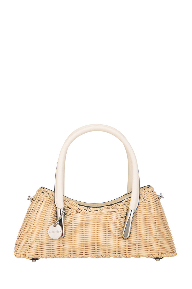 Mini sac en paille rigide en rotin ALEX MAX