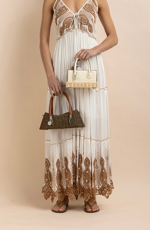 Mini sac en paille rigide en rotin ALEX MAX