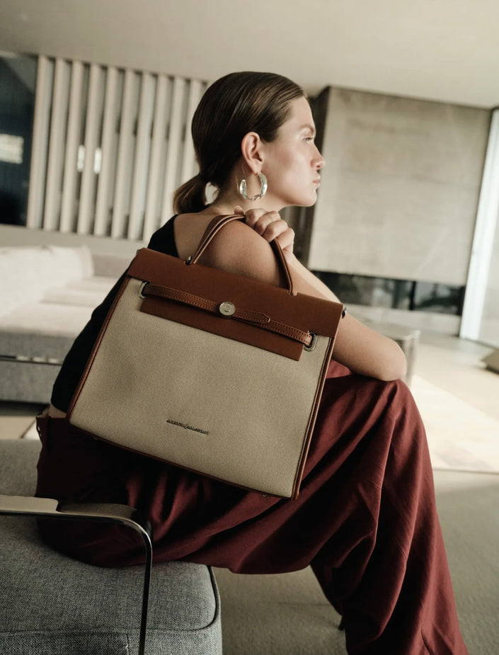Sac élégant bi-matière Alessia Massimo