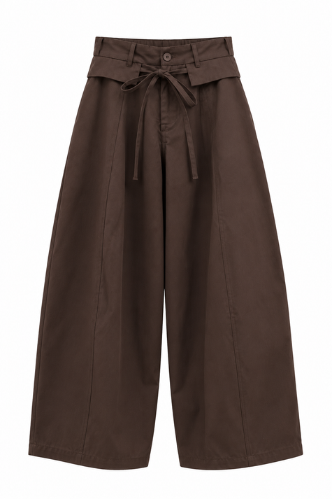 Pantalon large chocolat